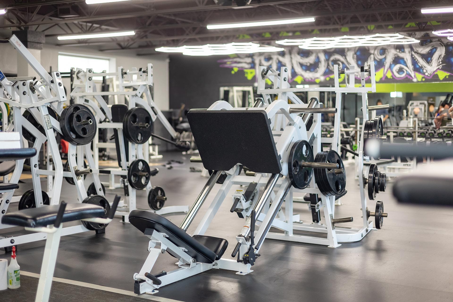 Massive co-ed training floor at Sandcastle Fitness